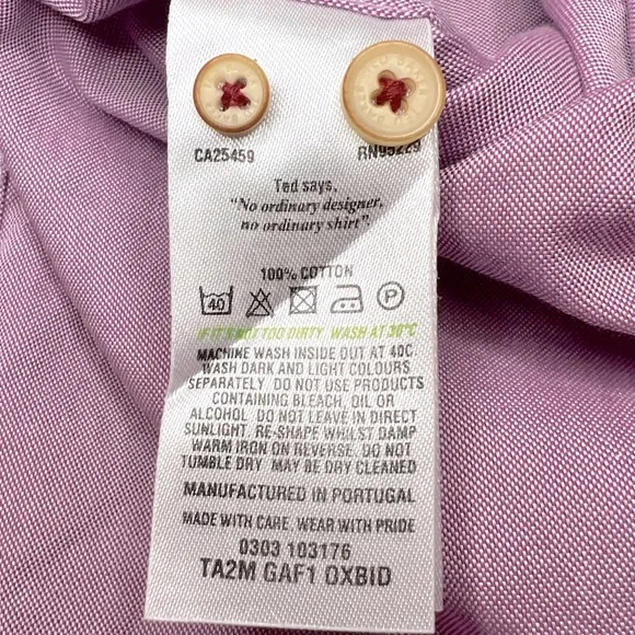 Ted Baker London Size 4 Men’s Casual‎ Long Sleeve Button Down Burgundy - Picture 7 of 10